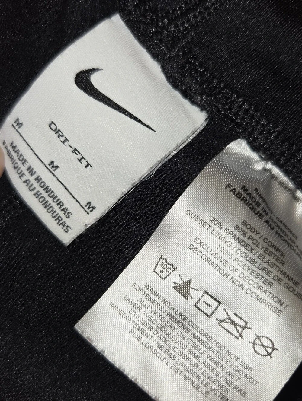 Nike Black Women's Bike Shorts with White Swoosh
